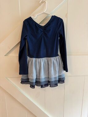 Cheeky Plum Girls 5T Navy Blue Long Sleeve Ballet Dance Leotard Tutu Dress
